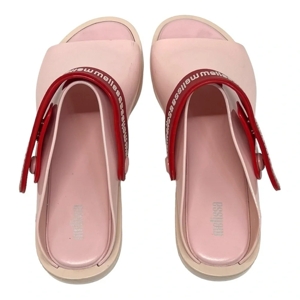Melissa Twist Pink Jelly Slingback Scented PVC Casual Flat Sandals Women 8 - Picture 8 of 14